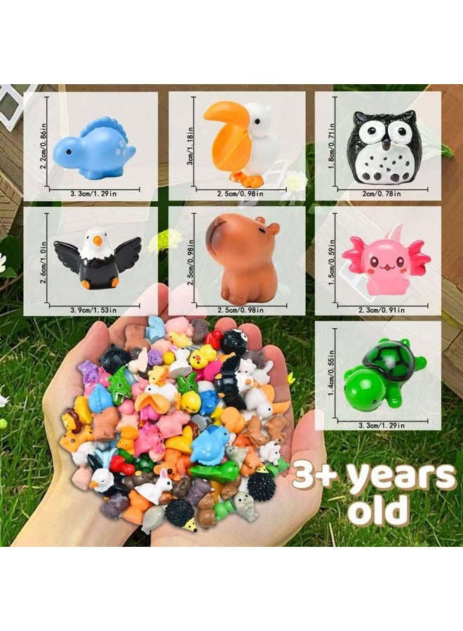 PAPPYN-A 50pcs Mini Resin Animal Tiny Resin Animals Figurines Bulk Miniature Little to Hide Small Animal Figures Bulk for Micro Fairy Party Favors Garden Landscape Accessories Dollhouse Crafts Decor - Image 2