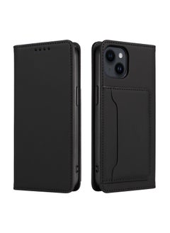 For Iphone 15 Leather Case S23 Flip Cover Protective Case A15 Digital Computer/mobile Phone Protective Cover-Color:Black-Applicable Model:For Iphone 7/8 Plus