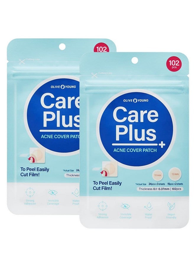 OLIVE YOUNG Care Plus Spot Patch 2 Pack Hydrocolloid Acne Korean Spot Patch To Cover Zits Pimples And Blemishes For Troubled Skin And Face (204 Count 10Mm*144Ea + 12Mm*60Ea) - Image 1