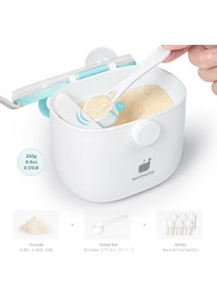 Termichy Termichy Baby Formula Dispenser, Portable Milk Powder Dispenser Container with Carry Handle and Scoop for Travel Outdoor Activities with Baby Infant, 8.8OZ, 0.55LB, 250g (Baby Blue)  - Image 2
