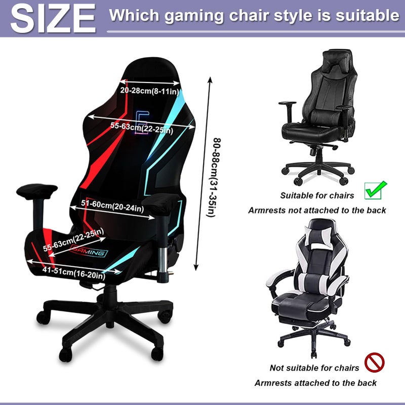 QYZDLM Gaming Chair Covers, 3D Printing Stretchable Soft Non-Slip Easy to Install Gamer Chair Cover with Armrest Cover(No Chair)(H) - Image 5