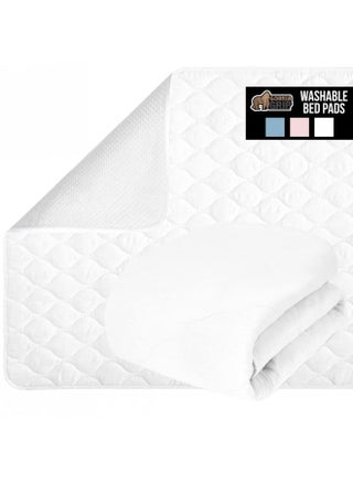 Gorilla Grip Washable and Reusable Underpads, Absorbent Leak Proof Bed Incontinence Pads, 52x34, Slip Resistant Bedwetting Pad Protector Absorbs up to 8 Cups for Bedwetting, Adults Elderly Kids, White - pzsku/Z0E0161AED18A98E57512Z/45/_/1727378171/b783a21a-fcba-4546-8f5b-454e6230dc49