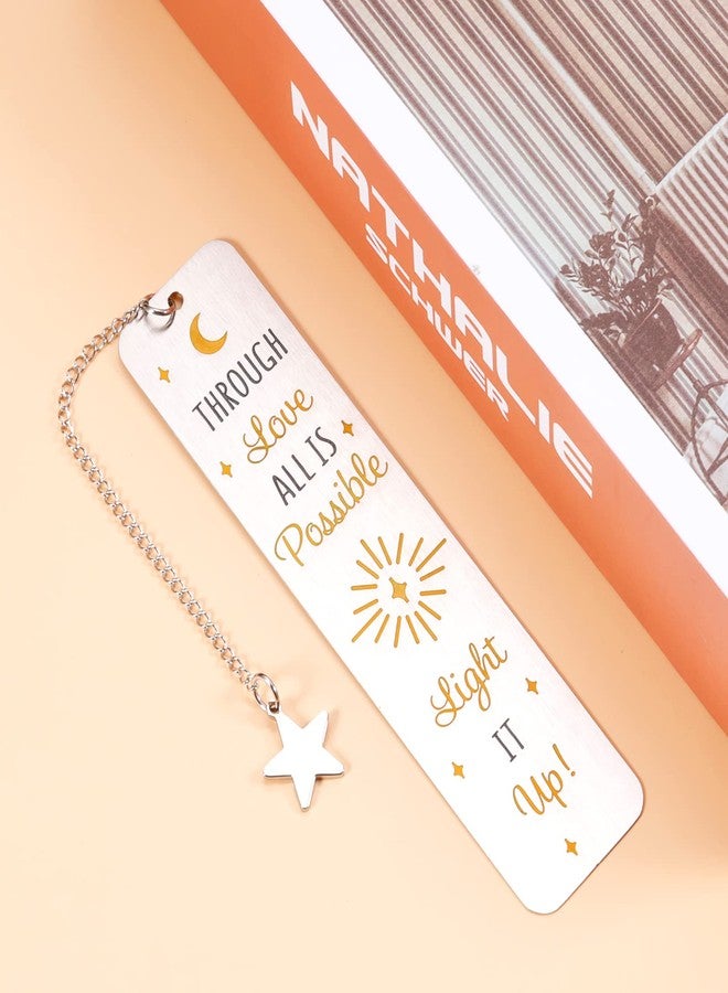 KINMES Inspirational Bookmark Crescent City Bryce and Danica Bookmark Book Lover Gifts Bookmark for Fans Reader Bookworm Through Love All is Possible Christmas Book Marks for Best Friends Son Daughter - Image 3
