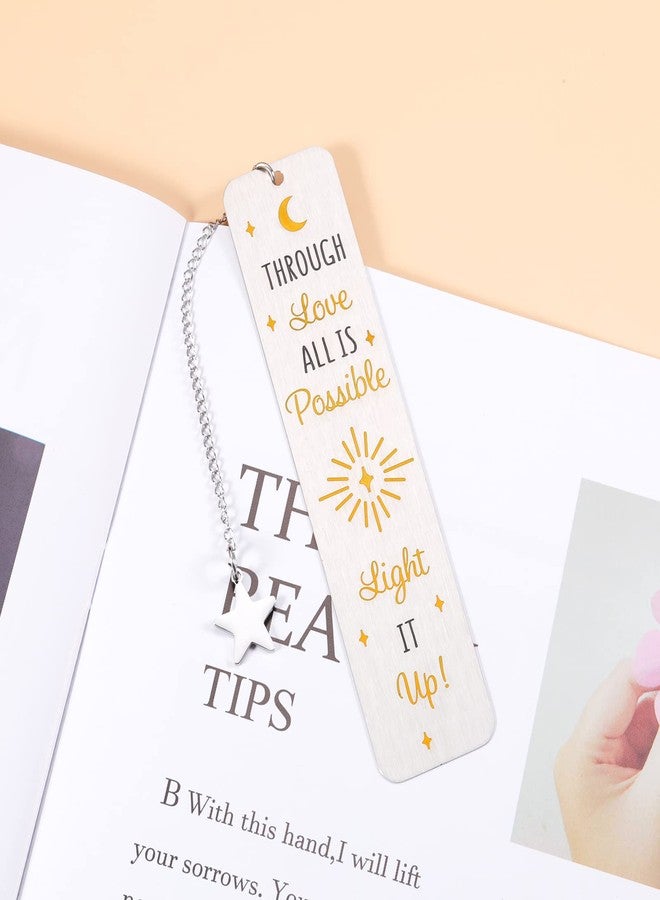 KINMES Inspirational Bookmark Crescent City Bryce and Danica Bookmark Book Lover Gifts Bookmark for Fans Reader Bookworm Through Love All is Possible Christmas Book Marks for Best Friends Son Daughter - Image 2
