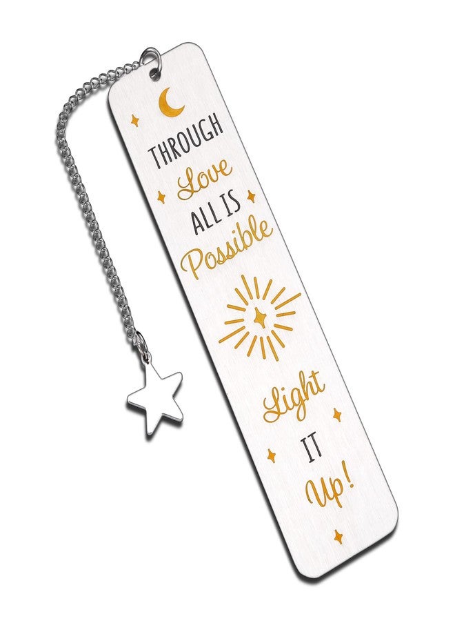 KINMES Inspirational Bookmark Crescent City Bryce and Danica Bookmark Book Lover Gifts Bookmark for Fans Reader Bookworm Through Love All is Possible Christmas Book Marks for Best Friends Son Daughter - Image 1