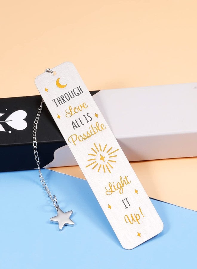 KINMES Inspirational Bookmark Crescent City Bryce and Danica Bookmark Book Lover Gifts Bookmark for Fans Reader Bookworm Through Love All is Possible Christmas Book Marks for Best Friends Son Daughter - Image 4