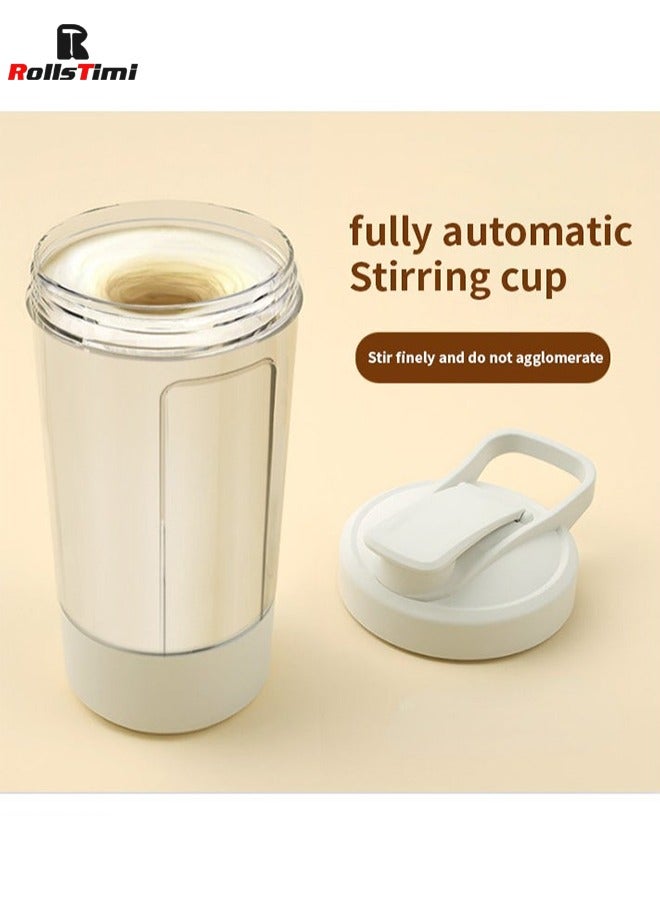RollsTimi  Self Stirring Shaker Cup, Usb Rechargeable Electric Mixer, Lightweight Durable Multifunctional Automatic Shaker, Portable Mixing Cup For Proten Shakes Juices Coffee,White - Image 5