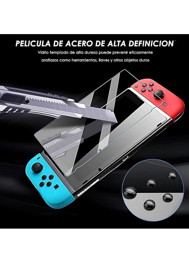 جنرال مجموعة ملحقات Nintendo Switch 17 في 1، تتضمن حقيبة نقل، غلاف سيليكون، غلاف شفاف، واقي شاشة، قطعة قماش للتنظيف، و6 أغطية لمقابض الإبهام.  - Image 4