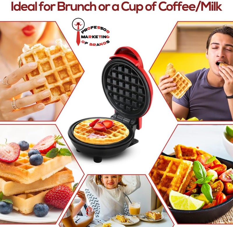Waffle Maker 350W Non-Stick Coating Classic Waffle Maker Electric Cake Maker for Pancakes Biscuits Shuffle Snacks Belgian Waffle - Image 3