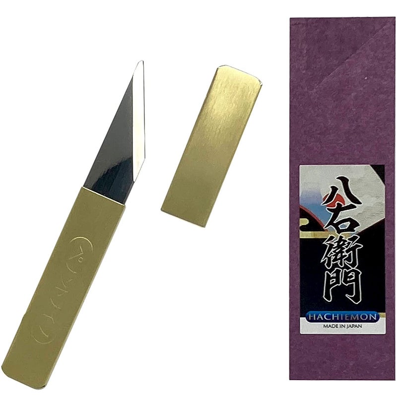 HACHIEMON HACHIEMON Japanese Kiridashi Knife for Leatherwork and Woodworking Razor Sharp Japanese Steel Blade Made in JAPAN 