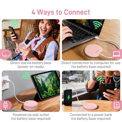KiwiSIM 4G LTE Mobile Hotspot, Portable WiFi 6 Device with 10GB Data for 30 Days, Compatible with AT&T, T-Mobile, Verizon, No Contract, Pay as You Go, UFO Shape Design, Pink - Image 2
