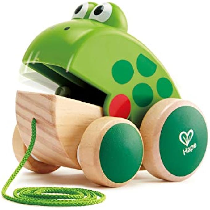 WOODEN PULL-ALONG TOY FOR TODDLERS MONTESSORI PULL TOY, ECO-FRIENDLY WOODEN FROG ANIMAL WALKING FOR BABIES 12 MONTHS+, EDUCATIONAL FINE MOTOR SKILL DEVELOPMENT, NON-TOXIC SAFE KIDS GIFT - Image 1