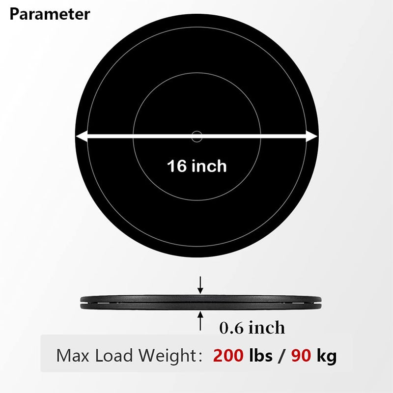 VOLCANOES CLUB 16Inch Lazy Susan Turntable - Heavy Duty Rotating Swivel Steel Ball Bearings - Flat Base Stand for TV/Computer/Monitor/Arts/Crafts/Bonsai/Christmas Tree/Cabinet Organizer(Plastic&Black) - Image 4