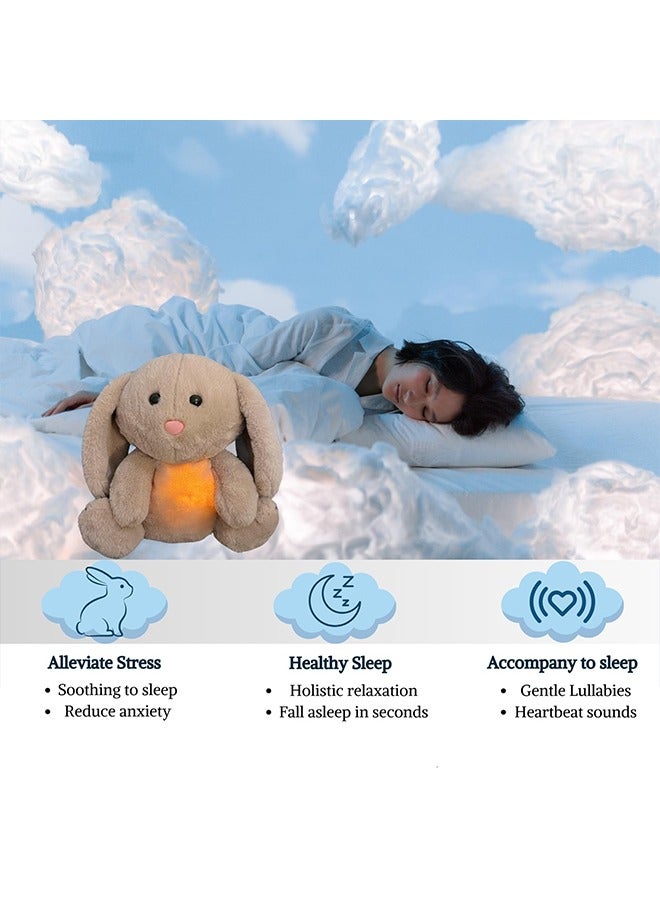 meayul Breathing Stuffed Animal, Soothing Stuffed Animal for Anxiety Relief with Realistic Breathing Motion, Calming Music, Gentle Lights, Machine Washable, Ideal for Baby Adult and Relaxation, Rabbit - Image 4