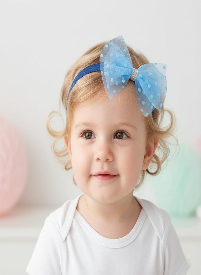 SYGA Pack of 3 Baby Headband | Soft, Stretchable & Skin-Friendly Hairbands for Baby Girls | Cute Bow & Floral Designs | Perfect for Newborns, Infants & Toddlers 0–3 Year(Design-04) - Image 2