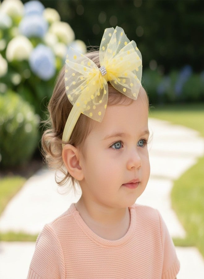 SYGA Pack of 3 Baby Headband | Soft, Stretchable & Skin-Friendly Hairbands for Baby Girls | Cute Bow & Floral Designs | Perfect for Newborns, Infants & Toddlers 0–3 Year(Design-04) - Image 3