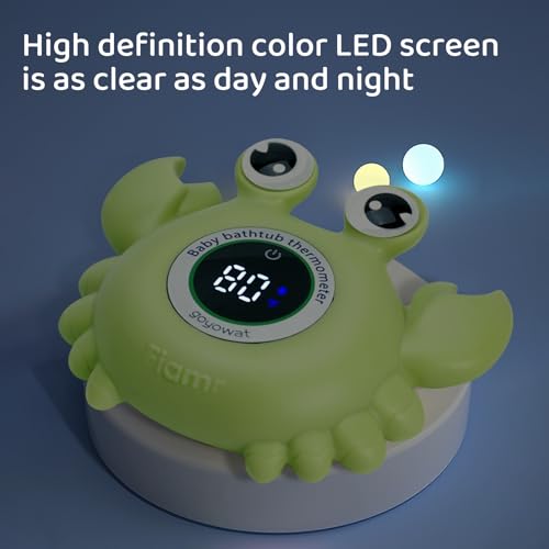 Goyowat Baby Bath Thermometer Crab Toy - Digital Floating Water Thermometer with LED Display & Color Alerts for Infants, Cute Bath Tub Sensor & Safe Bath Time Essential Toy - Image 4