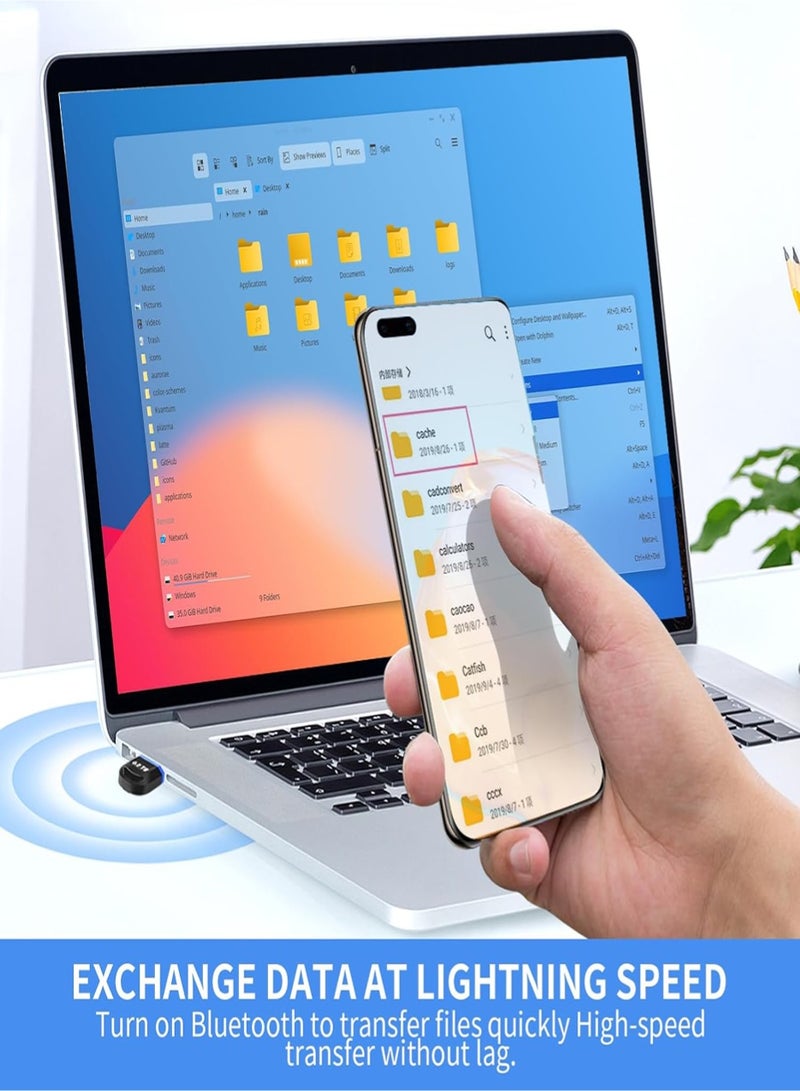 Usb Bluetooth Adapter 5.4 For Computer Transmitter Receiver,  Supports Windows 11/10/8.1/7, Suitable For Desktops, Laptops, Mice, Keyboards, Printers, Headphones, Speakers  - Image 5