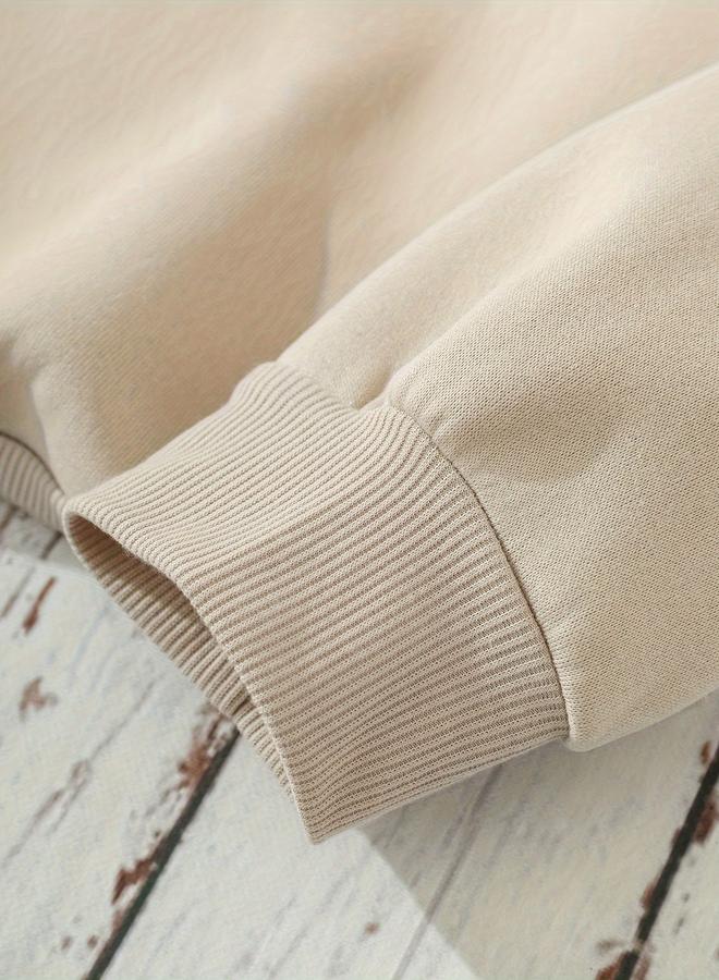 Take Two Beige Dropped Shoulder Printed Sweatshirt - Image 5