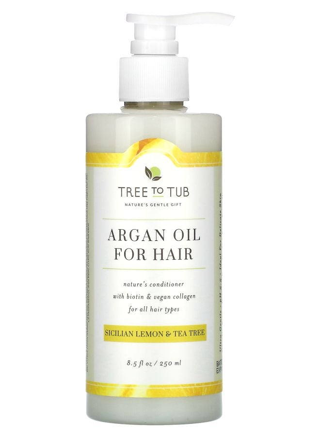 Tree to Tub Argan Oil  For Hair Conditioner For All Hair Types Sicilian Lemon & Tea Tree 8.5 fl oz (250 ml)