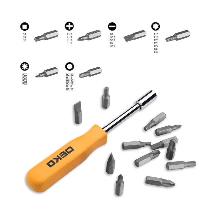 DEKOPRO 65 Pieces Tool Set General Household Hand Tool Kit with Storage Case Plastic ToolBox - Image 4