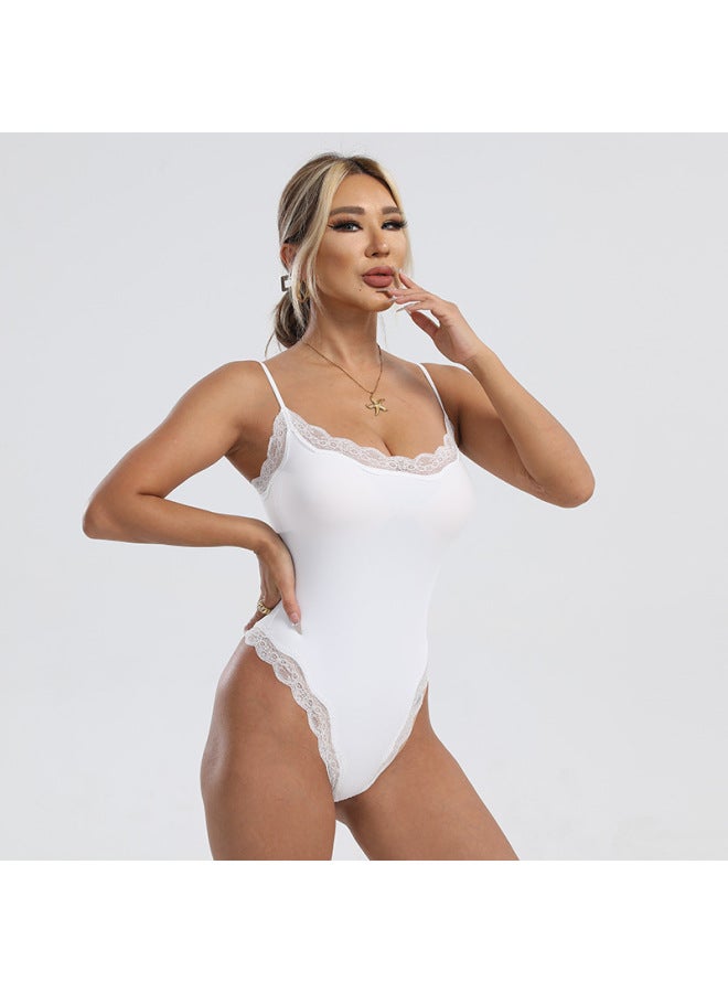 European And American Naked Lace-edge Bodies Skin-friendly Breathable Tight Inner Vest Double-layer Sling Shaper