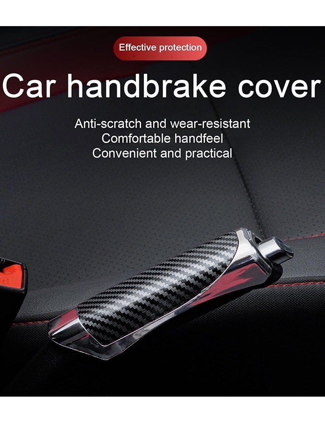 Gloryful Car Hand Break Guard, Carbon Fiber Handbrake Cover ABS Plastic Chrome Plating for Most of Cars, 1 Piece  - Image 2