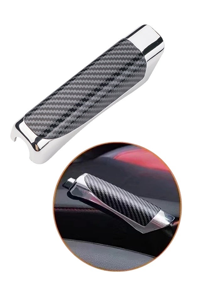 Gloryful Car Hand Break Guard, Carbon Fiber Handbrake Cover ABS Plastic Chrome Plating for Most of Cars, 1 Piece  - Image 1