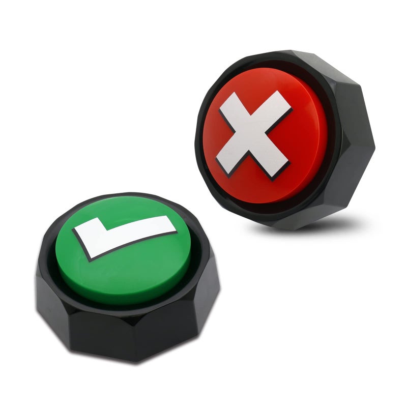 ANLIKY Right Wrong Button Sound Buzzers Set of 2 Assorted Colored Buzzers Easy to Use Judge Right or Wrong Talking Buttons Used for Game InteractionContains 2AAA Batteries - Image 3