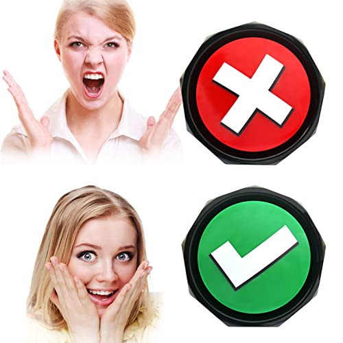 ANLIKY Right Wrong Button Sound Buzzers Set of 2 Assorted Colored Buzzers Easy to Use Judge Right or Wrong Talking Buttons Used for Game InteractionContains 2AAA Batteries - Image 5