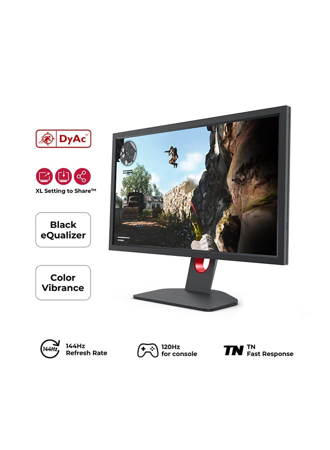 بين كيو شاشة ZOWIE XL2411K مقاس 24 بوصة من فئة TN عالية الجودة للألعاب الإلكترونية مع تعديل الارتفاع - دقة Full HD، 144 هرتز، 1 مللي ثانية، 320 شمعة، DyAc، معادل أسود، حيوية الألوان، إعداد XL للمشاركة، HDMI، DP، لمسة نهائية غير لامعة - Image 2