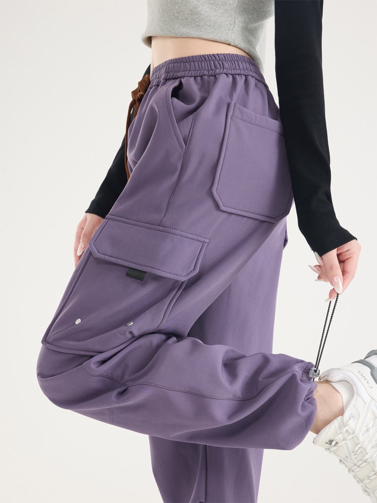 Cargo Pants For Women, Fleece-Lined Pants For Men, Multi-Pocket Thickened Leggings, Outdoor Windproof Assault Pants - Image 2