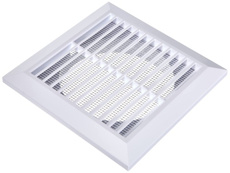 Generic Ventilation grille with insect protection, diameter 125 mm, end grille, insect protection grille, square, white, ABS MKK®  - Image 1