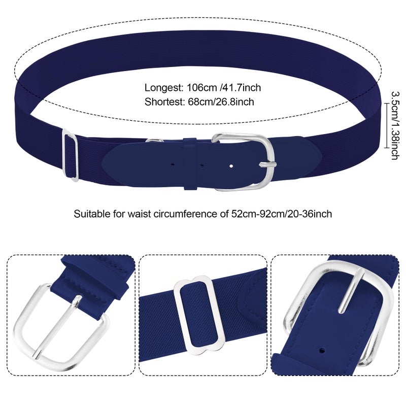 Dxhycc Youth Baseball Socks and Belt Combo Set Softball Baseball Socks and Elastic Waist Belt for Youth Boys Girls, Navy Blue - Image 2