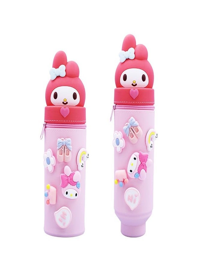 PATPAT Cotton Kawaii Pencil Pouch Pen Holder for Girls, Pink - Image 1