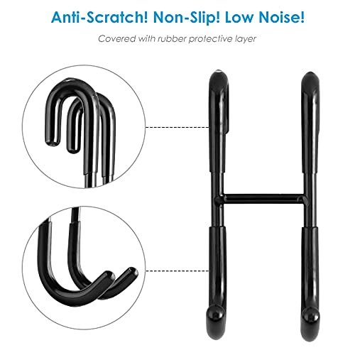 Simtive Shower Door Hooks (2-Pack), Towel Hooks for Bathroom Frameless Glass Squeegee Hooks, Black - Image 2