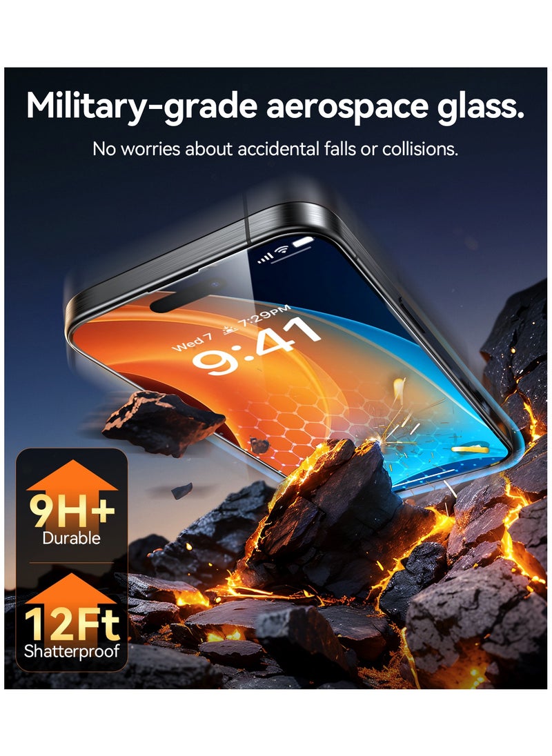 TORRAS - [Mil-Grade Shatterproof for iPhone 16 Pro Max Screen Protector [9H+ Aerospace Tempered Glass & One-Step Installation] Full Coverage Fit Bubble Free Top-Notch Protection, GlassGo X - Image 1