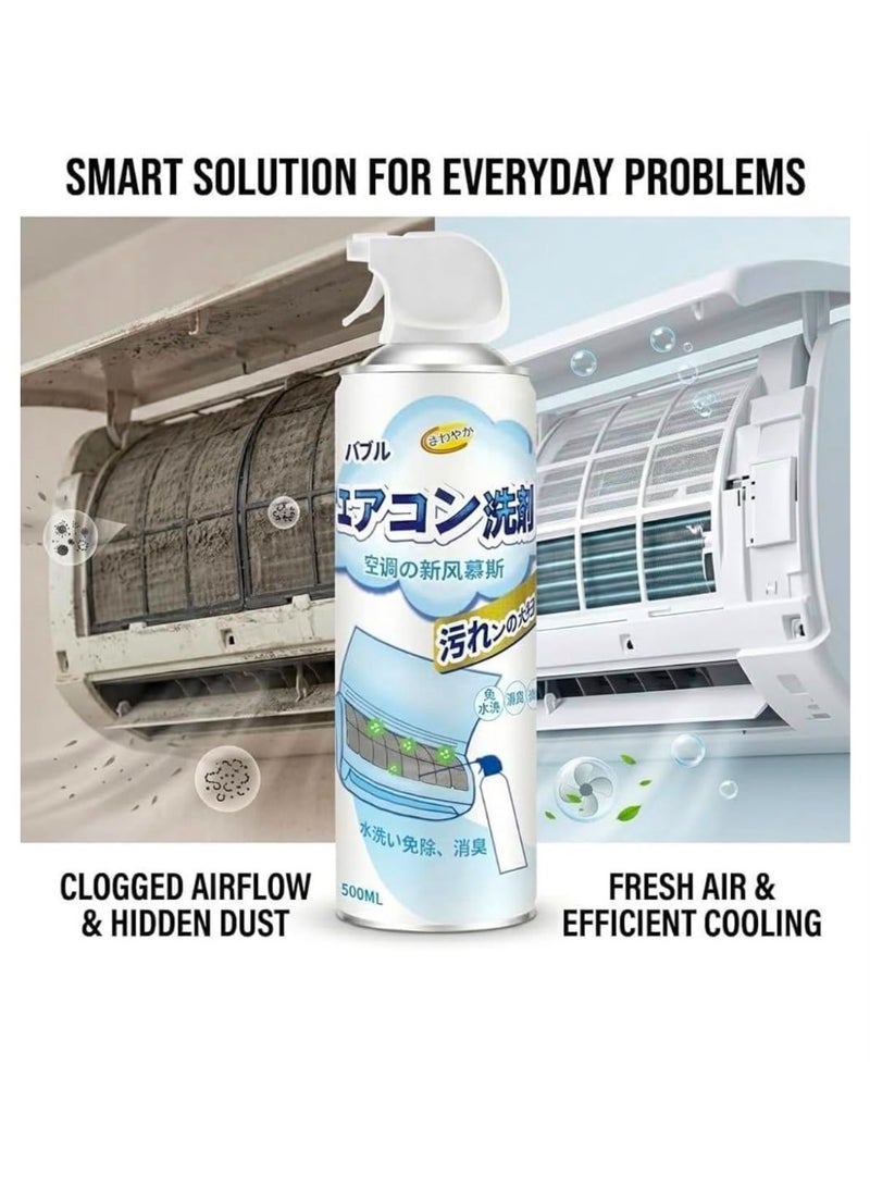 Foam Air Conditioner Cleaner Spray – 500ml Deep Cleaning & Odor Removal for Home & Car AC Units, Easy-to-Use Fresh Air Solution - Image 4