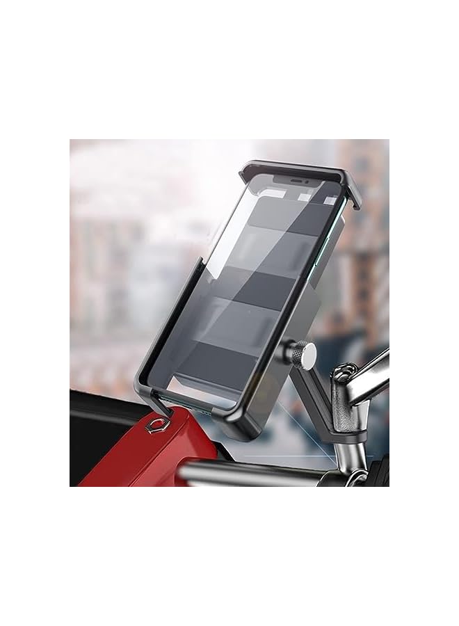 Green Tiger Bike Phone Holder, Adjustable Motorcycle Phone Holder Mount with 360° Rotation for Motorbike/Bicycle Handlebar Clamp and Rearview Mirror Bracket Fits 4.5-6.8 Inches iPhone/Smartphones - Image 2