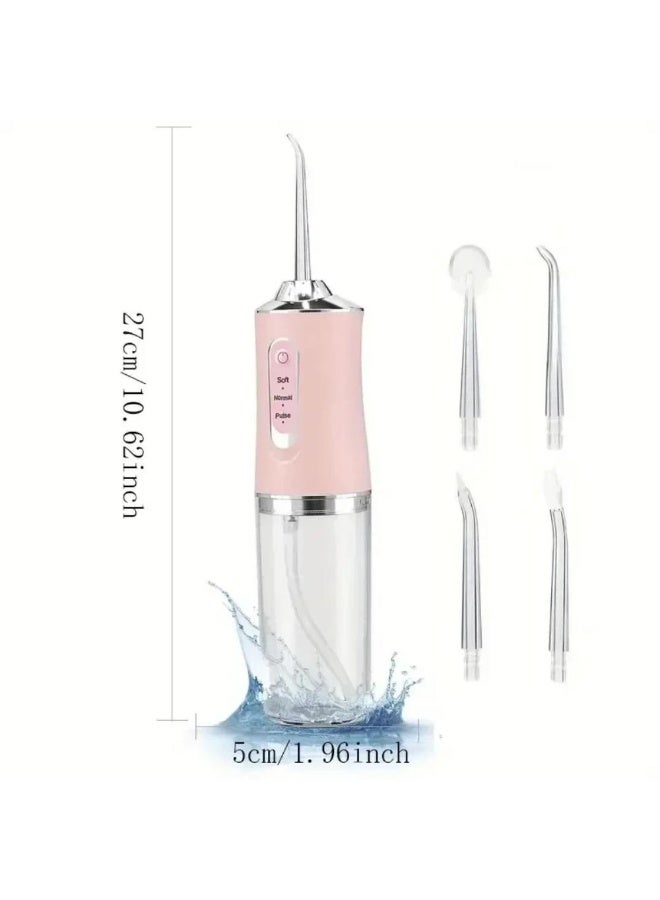 Portable Dental Water Flosser with 4 Nozzles – Waterproof & USB Rechargeable, Perfect for Travel & Home Use - Image 1