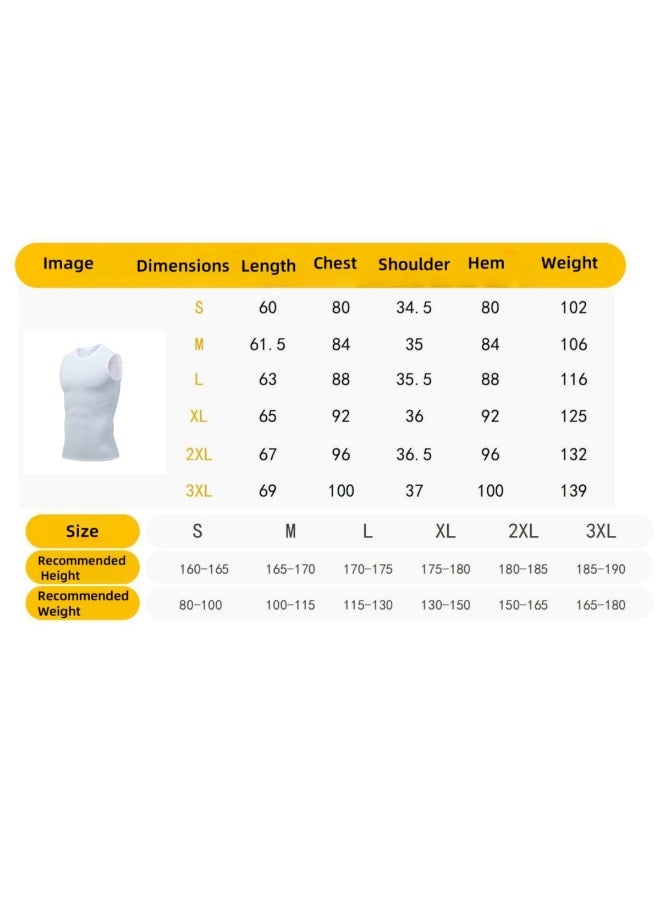 Men's Basketball Tights, American-Style Training Tank Top, Quick-Drying, Breathable, Stretch Waistcoat (White) - Image 3