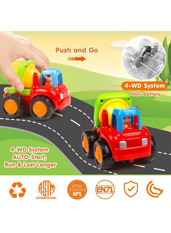 Yiosion Push and Go Friction Powered Cars Construction Vehicles Toy Set Tractor Bulldozer Mixer Truck Dumper for 1 2 3 Year Old Baby Toddlers Boys Gifts - Image 3