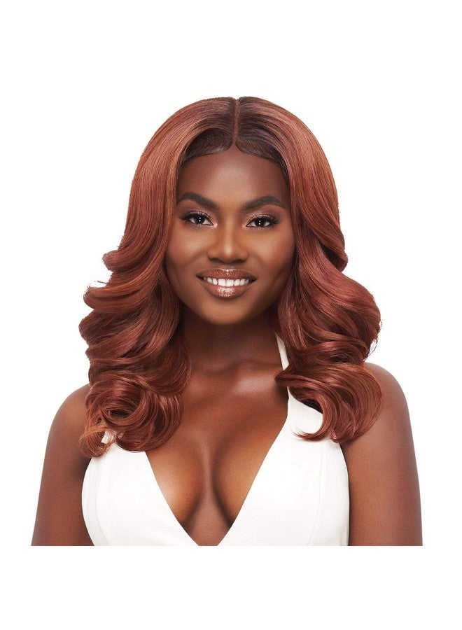 Outre بارفكت هير لاين سنتتيك 13X4 فرو سكالبت لاسي فرونت ويغ إيلا (دريف جولدن أمبر) - Image 2