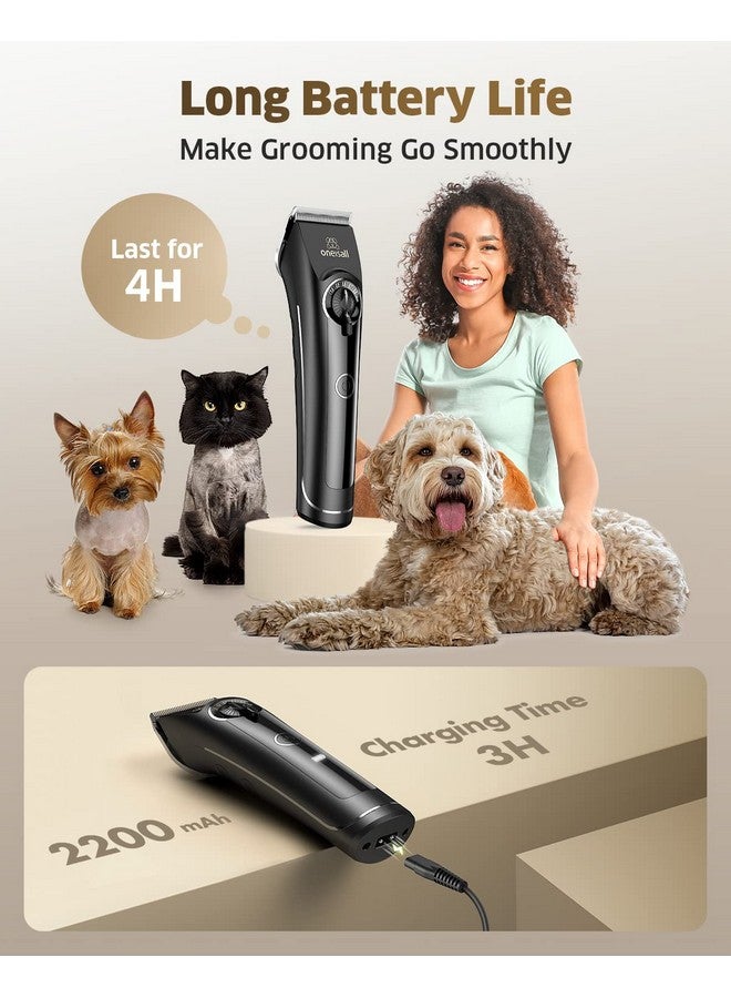أوني سال ماكينة قص شعر الكلاب oneisall للعناية بالشعر الكثيف والمجعد، منخفضة الضوضاء، مجموعة العناية بالكلاب شديدة التحمل مع شفرات معدنية قابلة للفصل - Image 3