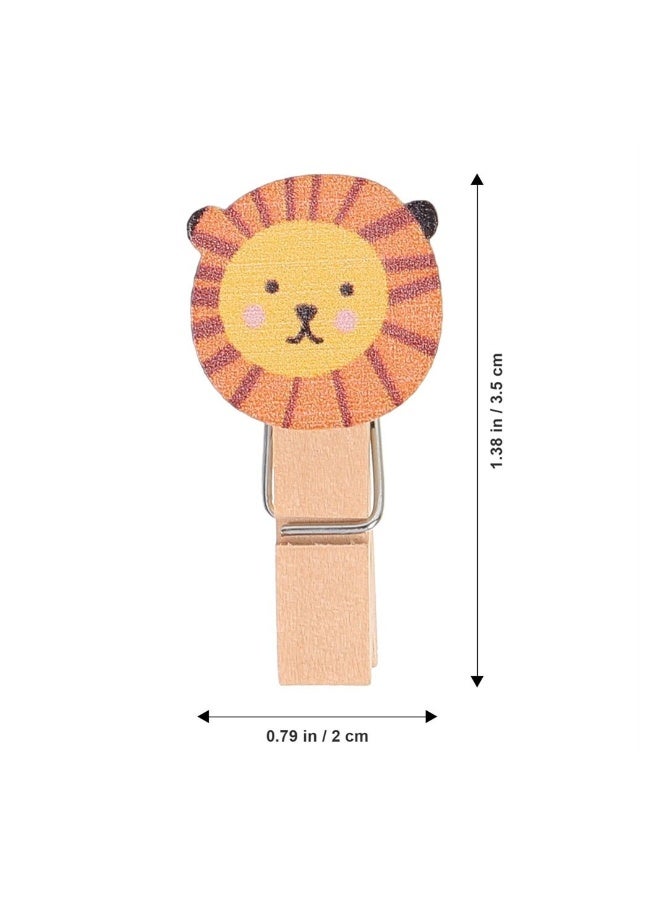 Generic 100PCS Mini Wood Clips with Twine, Forest Animals Wooden Photo Clips Small Clothes Pin Tiny Wood Clip for Crafts, Mini Diy Pins for Hanging Picture Display Artwork Decoration - Image 2