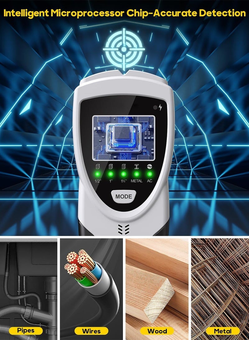 Stud Finder Wall Scanner, 2023 Upgrade 9 in 1 Stud Detector Wire Detector for Wall, Dienmern Cable Detector for Walls Scanner, with LCD Display for Stud AC Wire Cable Metal Wood Pipe Joist - Image 3