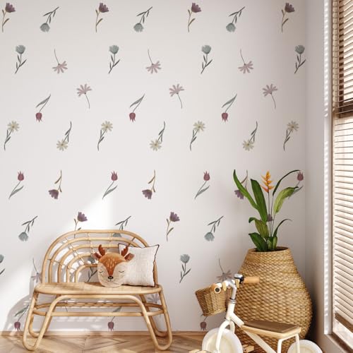 Ladinimo Boho Wildflower Wall Stickers,Daisy Flower Decals,Peel and Stick Floral Wall Decor for Girls Bedroom Living Room Nursery Home. - Image 4