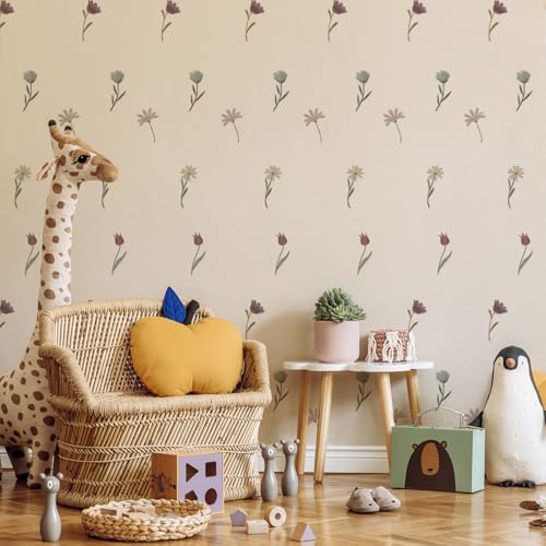 Ladinimo Boho Wildflower Wall Stickers,Daisy Flower Decals,Peel and Stick Floral Wall Decor for Girls Bedroom Living Room Nursery Home. - Image 5