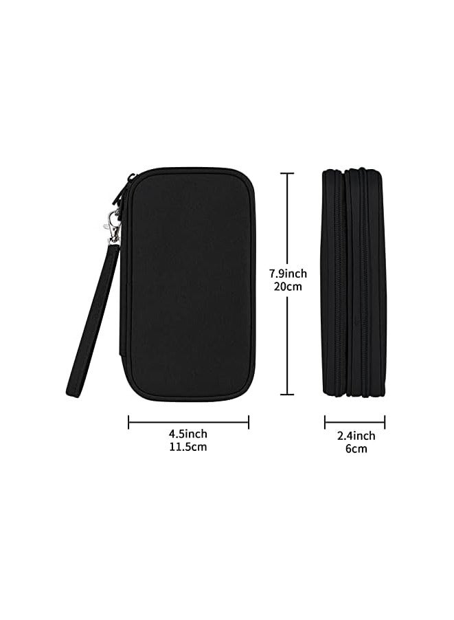 Ogetok Electronics Travel Cord Organizer Bag, Double Layers Travel Cable Storage Carry Case, Water Resistant Small Tech Accessories Pouch for Charger, Power Bank, Mouse, Earphone, SD Card (Black) - Image 4