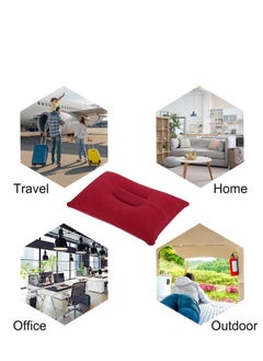 EHOME Inflatable Camping Pillow, Ultralight Travel Pillow Desk Rest Neck Support for Hiking Backpacking Office, Red  - Image 5
